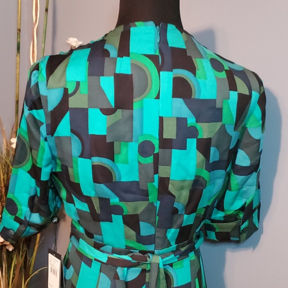Adrianna Papell Draped Jersey Faux Wrap Dress Sz 8 - Picture 8 of 14